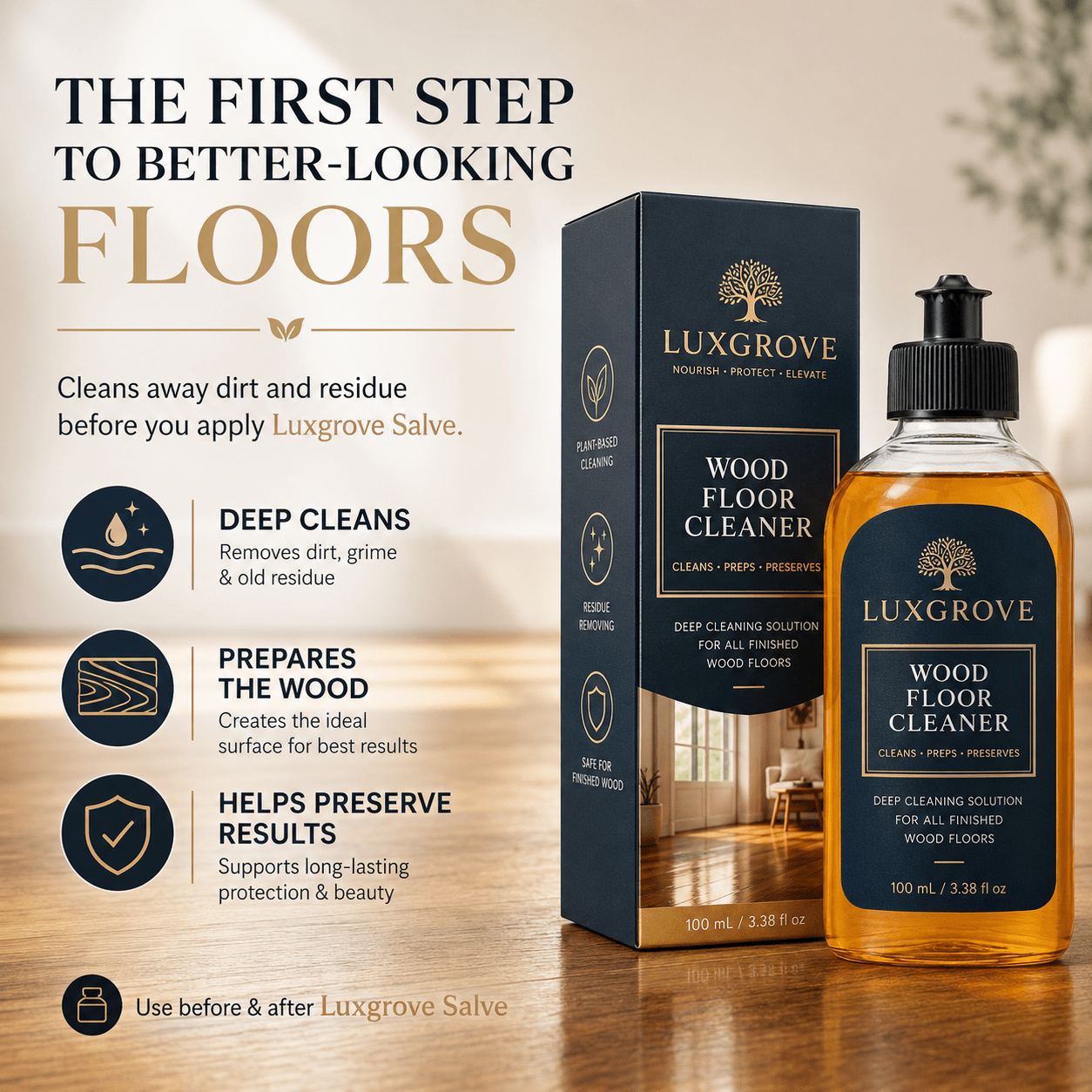 Luxgrove - Prep & Preserve Wood Floor Cleaner