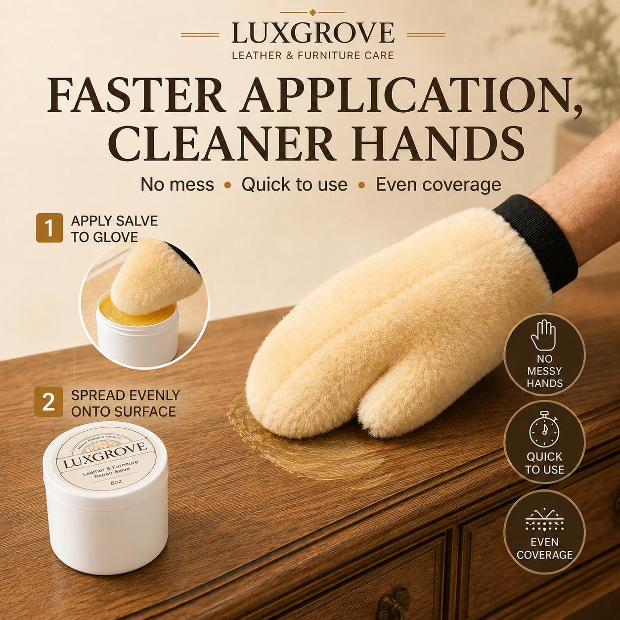 Luxgrove - Soft Applicator Glove for Repair Salve