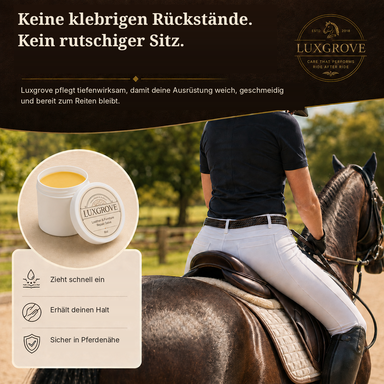 Luxgrove – Pflegebalsam für Sattelzeug & Leder