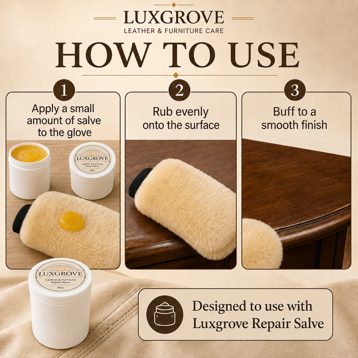 Luxgrove - Soft Applicator Glove for Repair Salve
