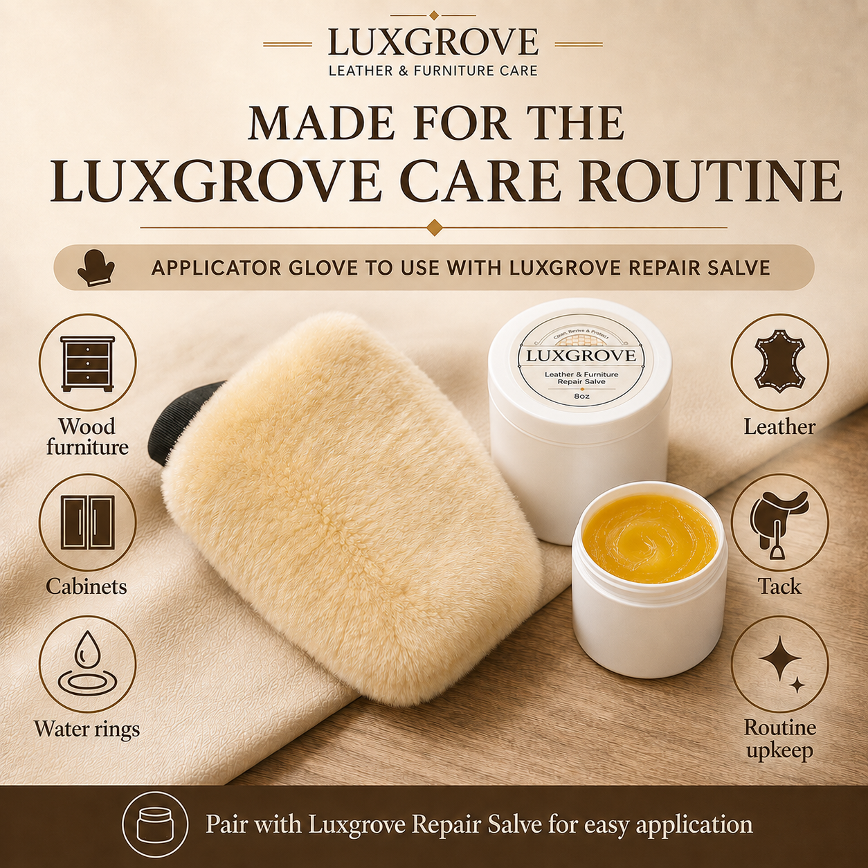 Luxgrove - Soft Applicator Glove for Repair Salve