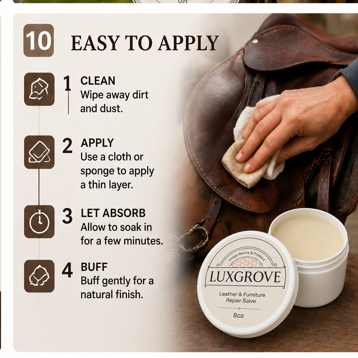 Luxgrove - Tack & Leather Repair Salve（New Upgraded）