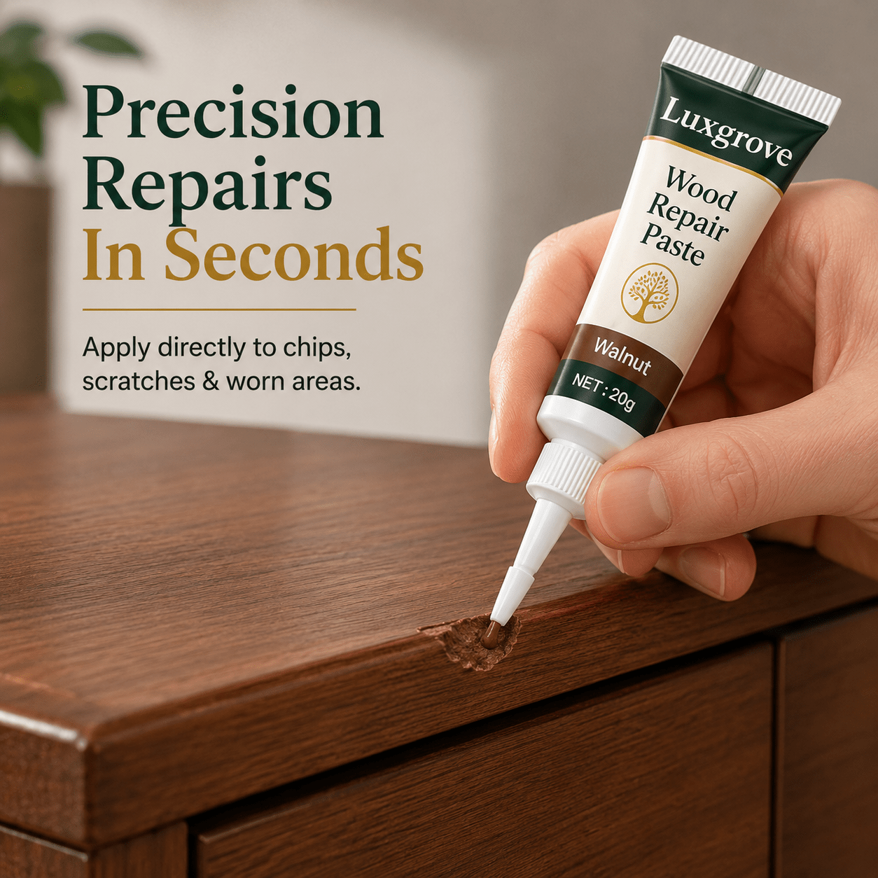 Luxgrove™ Wood Repair Paste Kit - Fix Scratches, Chips, Small Holes & Worn Spots Without Replacing The Wood - Luxgrove