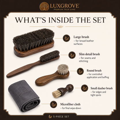 Luxgrove – 5-Piece Tack Cleaning Brush Set