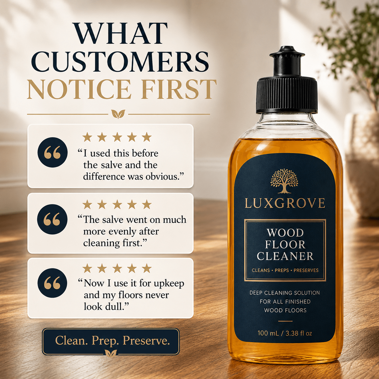 Luxgrove - Prep & Preserve Wood Floor Cleaner